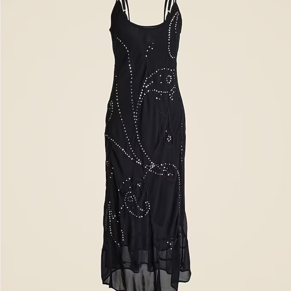 NWT Maryam Nassir Zadeh x J Crew Embellished Beaded Slip Dress Bias Cut